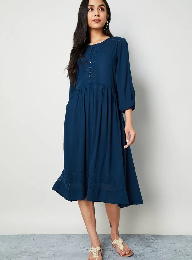 COLOUR ME Lace A-line Dress